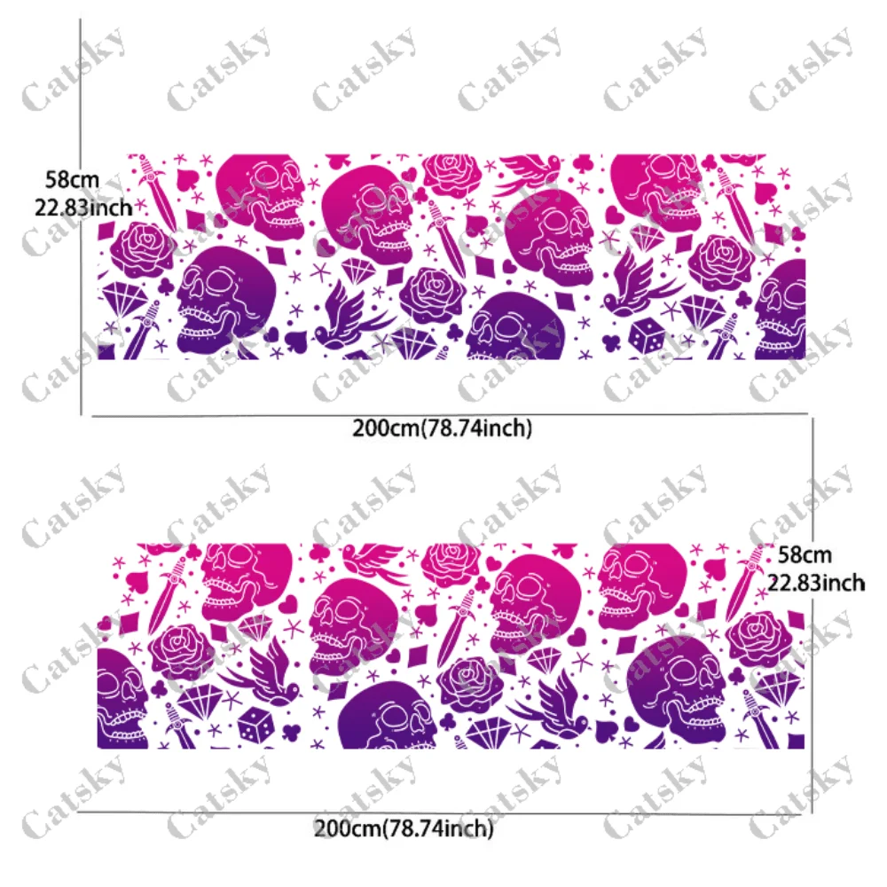 Multiple skull heads and black doves of peace and rose stickers full body floral decoration covering scratches protective car de