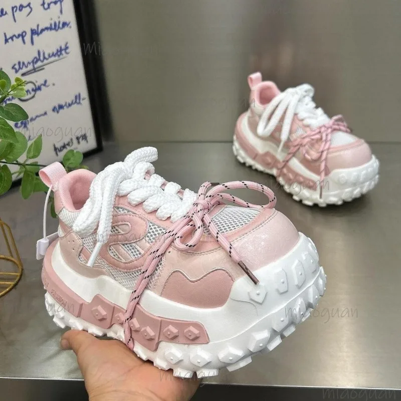 Zapatillas Deportivas de Plataforma para Mujer, Estilo Dad Sneakers, Transpirables, con Cordones, Suela Gruesa, Casuales, Urbanas
