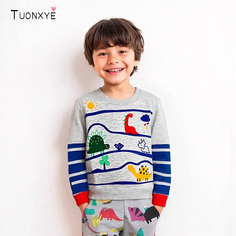 TUONXYE Baby Jungen Sweatshirts Tier Dinosaurier Kinder Kleidung Frühling Herbst Kinder Langarm Tops Shirts Baumwolle Jungen Kostüme