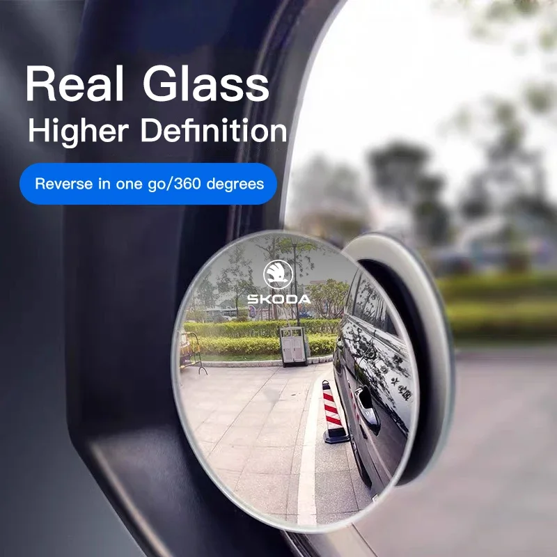 2Pcs Car Rearview Mirror Blind Area Assist For Skoda Octavia Fabia Superb Yeti Rapid Kodiaq Mk3 A6 A5 Kamiq Karoq Derivati Scala