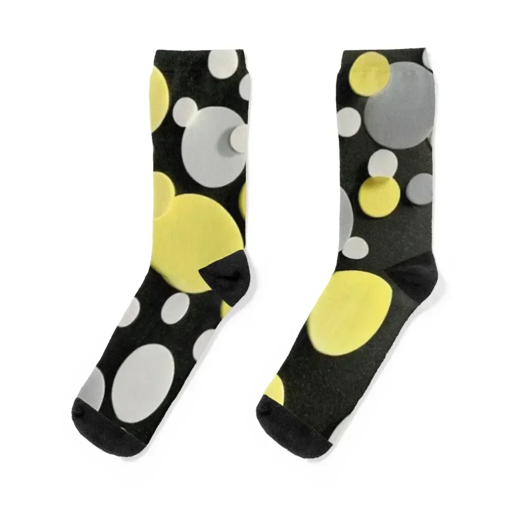 

White Dots, Yellow Dots Socks winter funny gift luxe with print Girl'S Socks Men's