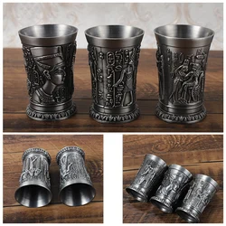 Creative Mini Vintage Egyptian Wine Glass Liquor Cocktail Whiskey Wine Bar Cup Metal Pharaoh King Tut Carved Goblet Water Cup