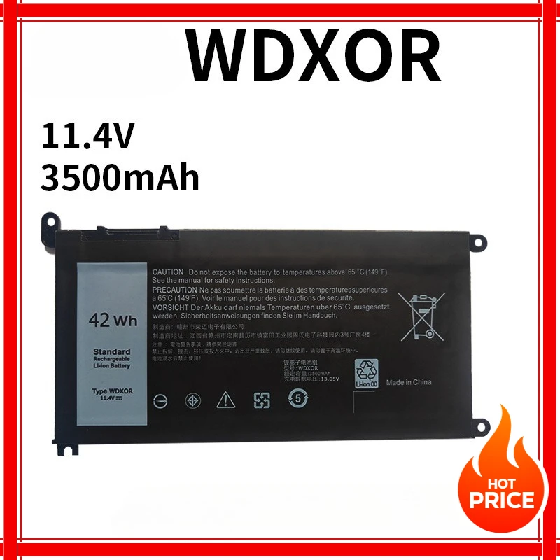 

3500mah 42Wh WDX0R Laptop Battery For Dell Vostro 5468 5471 5568 Inspiron 13 5368 5378 5379 7368 5770 7460 7472 5567 5570 5579