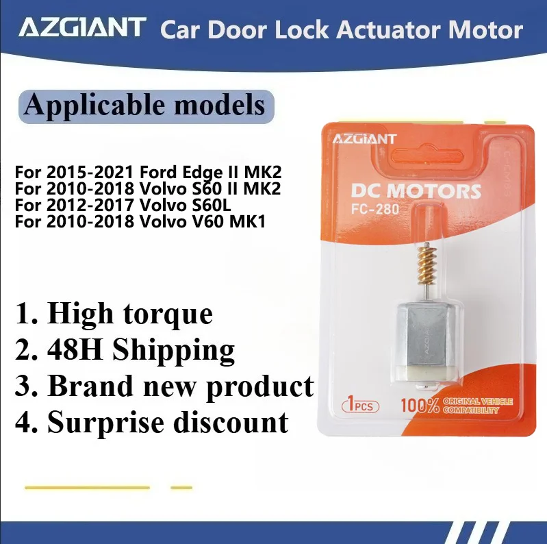 

AZGIANT Car Door Lock Motor Central Locking Motor metal worm for Volvo S60 II MK2/S60L/V60 MK1 Replacement Part Low Noise auto