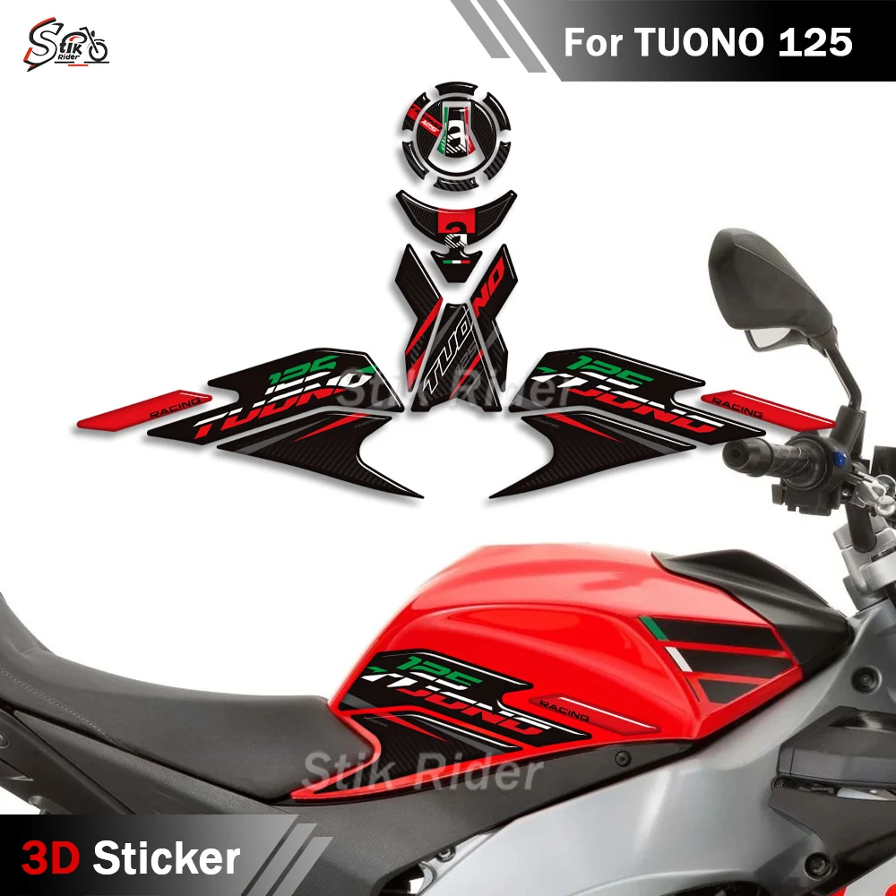 

3D наклейки на бак для мотокросса для Aprilia TUONO 125 2025 2026, накладка на бак, 3D велосипедная крышка, ручки, комплект газового топлива, наколенники, защита