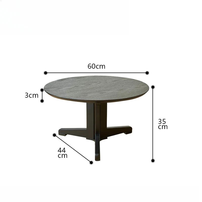 

Nordic solid wood combination coffee table sofa side table living room black round small tea table