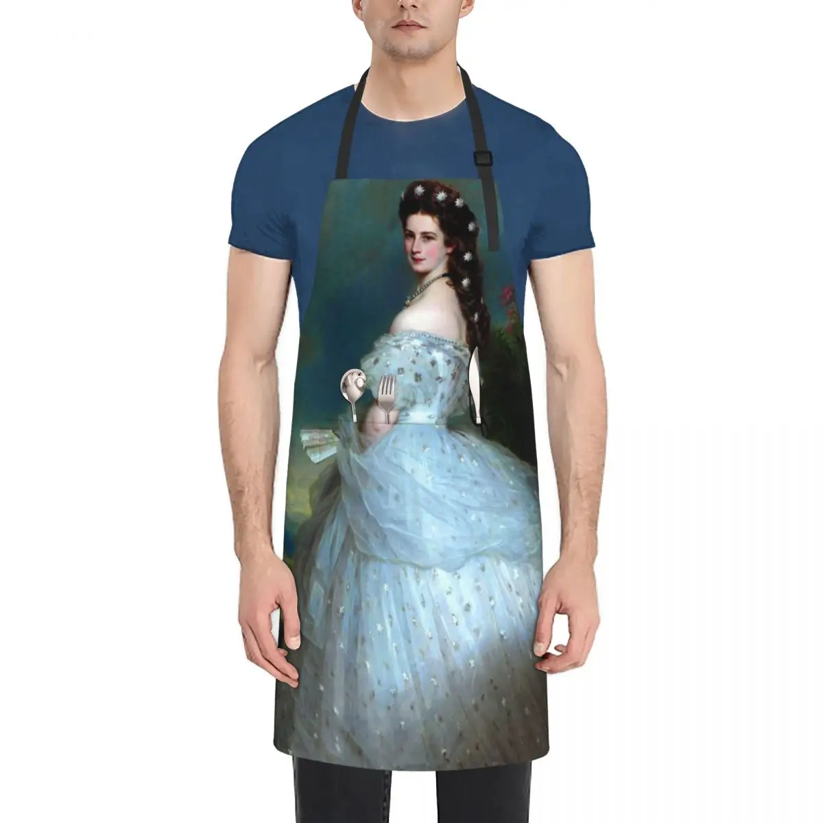 

Portrait Of Empress Elisabeth of Austria by Franz Xaver Winterhalter-The Bavarian Rose — Empress Sissi. Ceremonial Portrai Apron