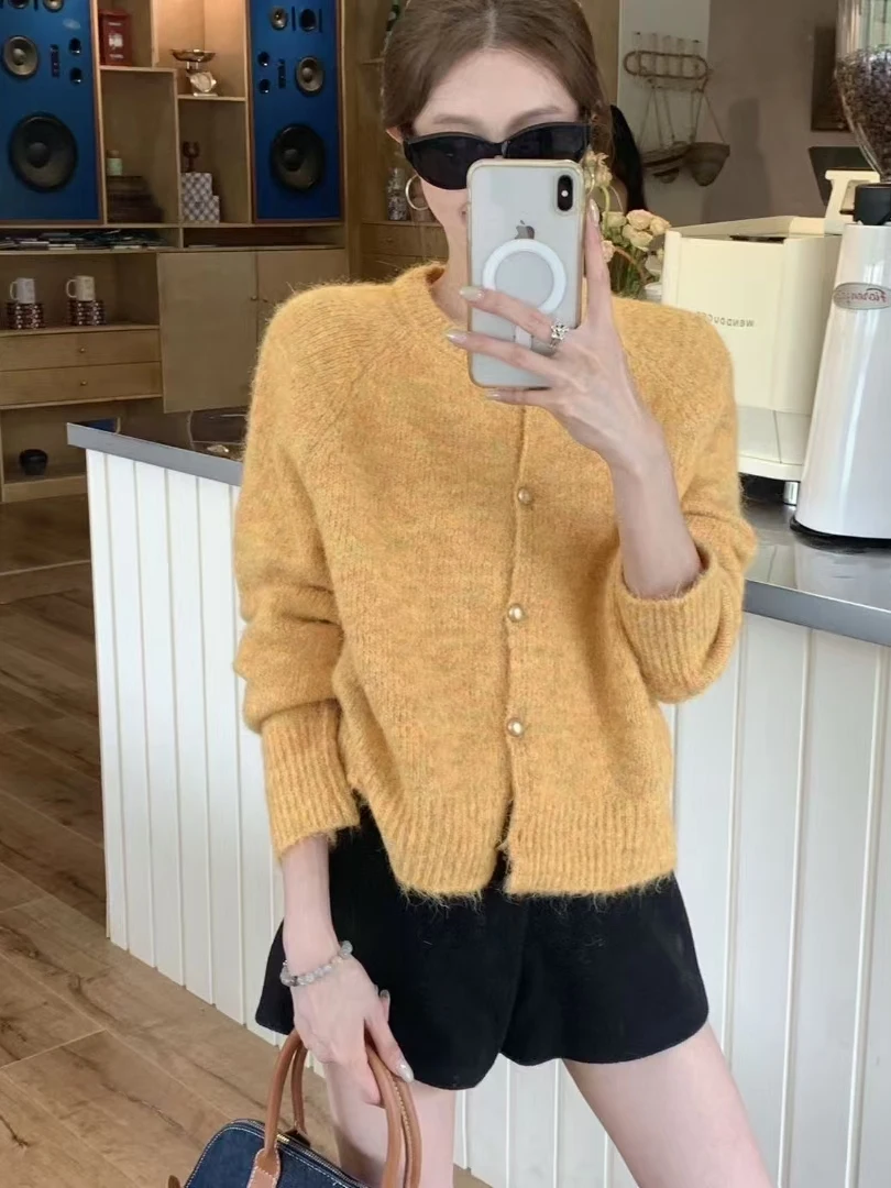 Maglione da donna lungo lavorato a maglia sciolto Sve ort Capispalla Faionable Lazy Sle Top cardigan allentato casual per l'autunno