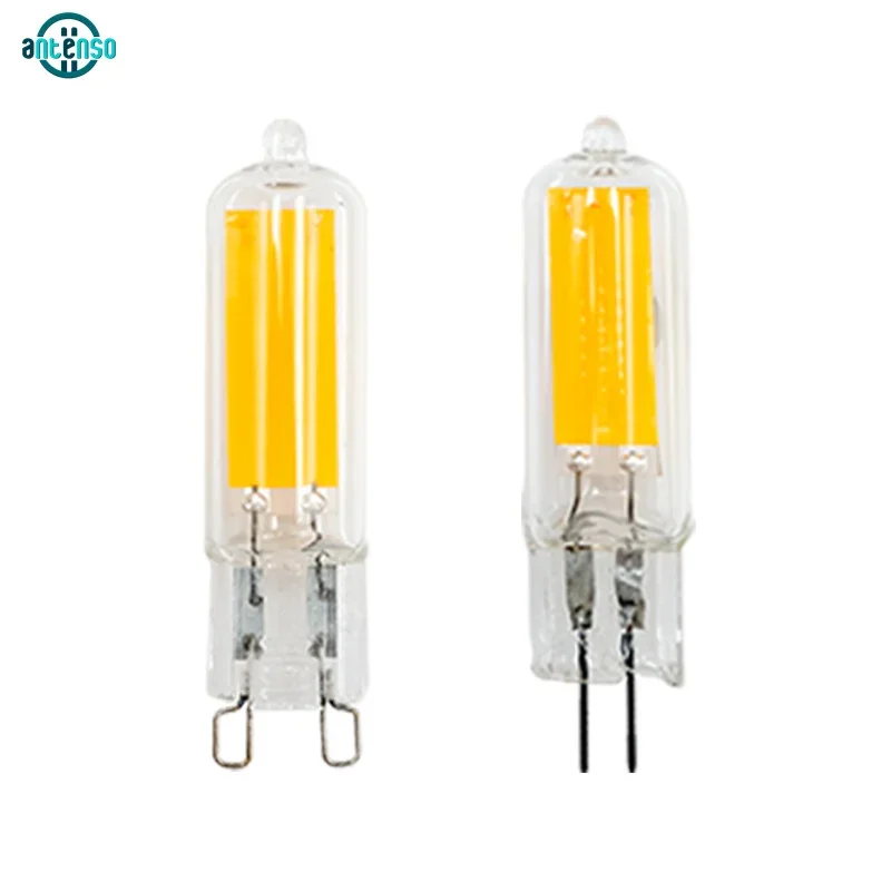 

LED Light Bulb G4 G9 Glass Cob Lamp 6W 9W AC 220V Warm Cold White Candle Lights Replace 30w 60w Halogen for Chandelier Spotlight