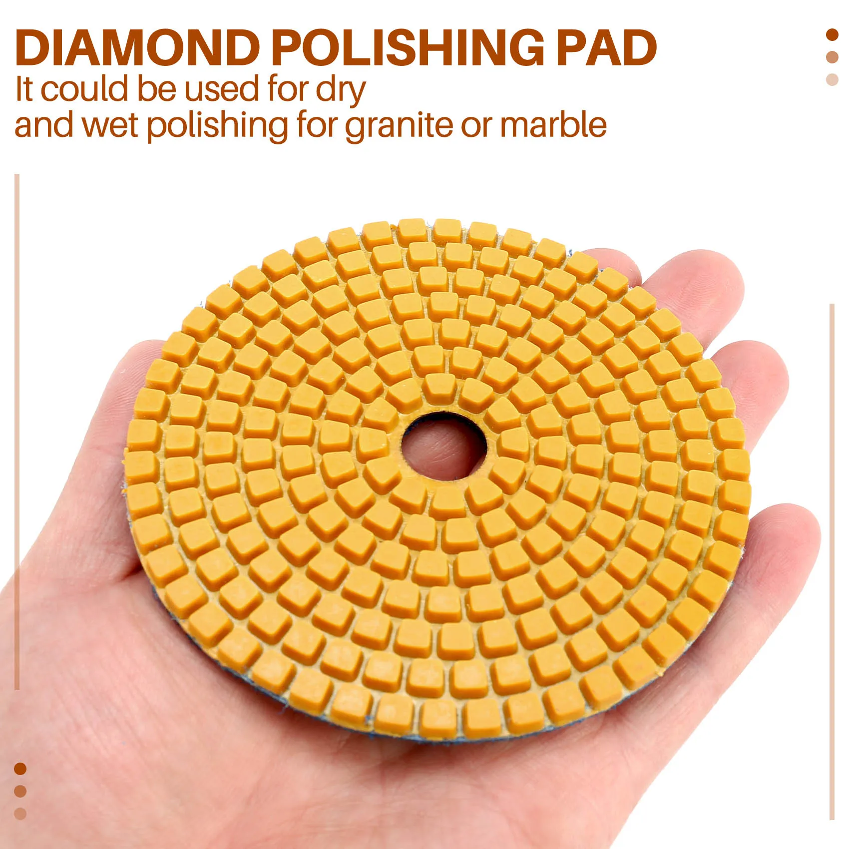 3 piezas de almohadillas de pulido en seco y húmedo flexibles de diamante de 100Mm pulido de suelo de 3 pasos para baldosas de mármol de piedra