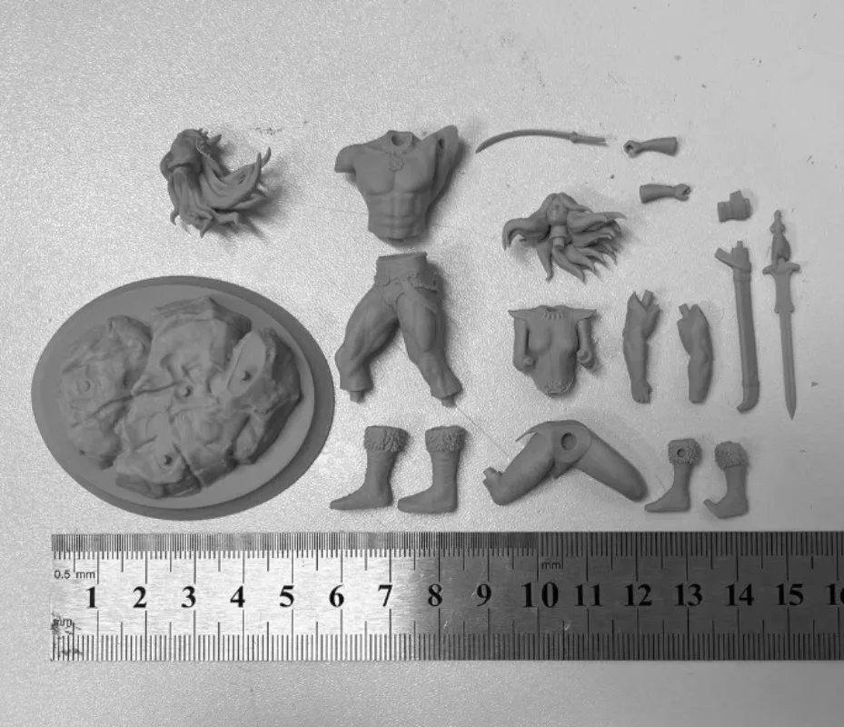 1/24 Scale Resin Figure Assembled Model Kit Barbarian Warrior and Beauty Hobby Micro Miniatures Statue Unassembled & Unpainted