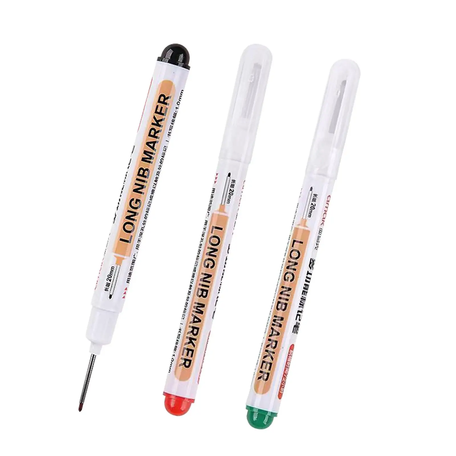3 Pieces Long Head Markers Marking Pen Writing Tool Multi Purpose Waterproof