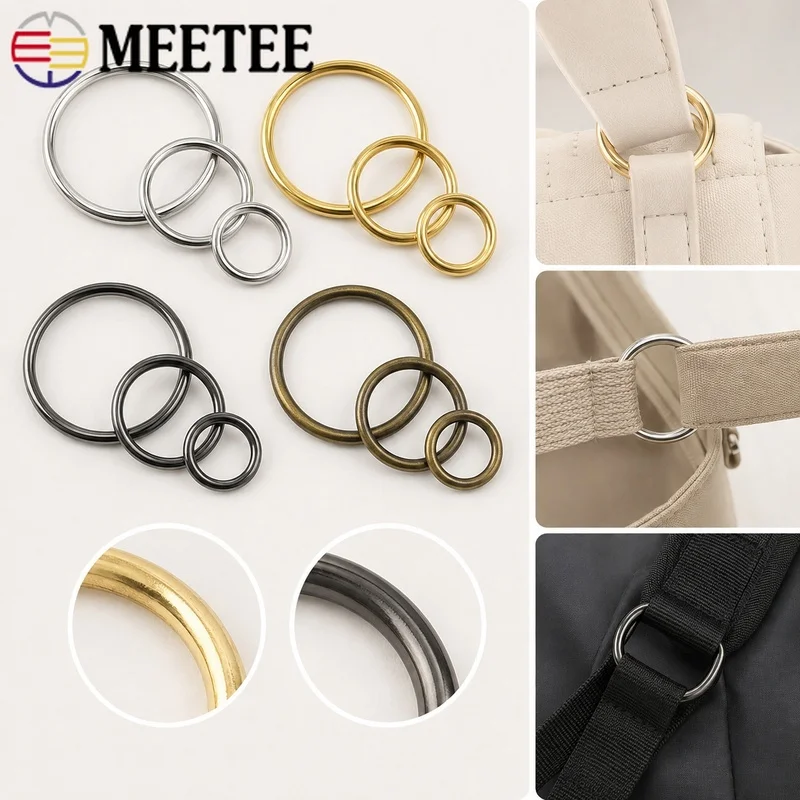 20Pcs 20-50mm Metal O Ring Buckles Bag Strap Connector Handbag Clasp Shoulder Webbing Loop Purse Hardware DIY Sewing Accessories