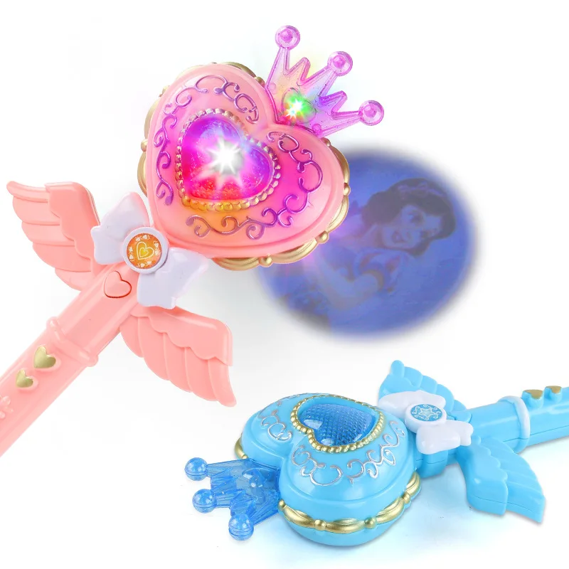 Meninas Fairy Magic Wand Brinquedos Conjunto, Decorações de Casa, Maquiagem Luminosa, Música Leve, Floco de Neve, Presente Infantil