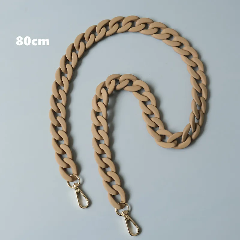 Neue modische Damenhandtaschen-Accessoire-Kette, matt, lila, schwarz, beige, Harz-Kette, mattierter Riemen, Damen-Clutch, Schultertasche, Kette – Detail 16