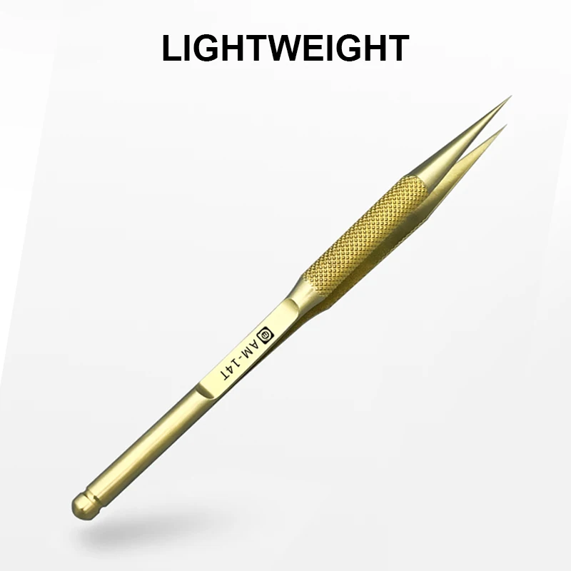 Universal High Hardness Titanium Alloy Tweezers AMAOE 14T 14U Mobile Phone Antimagnetism Flying Line Repair Clamping Tweezers