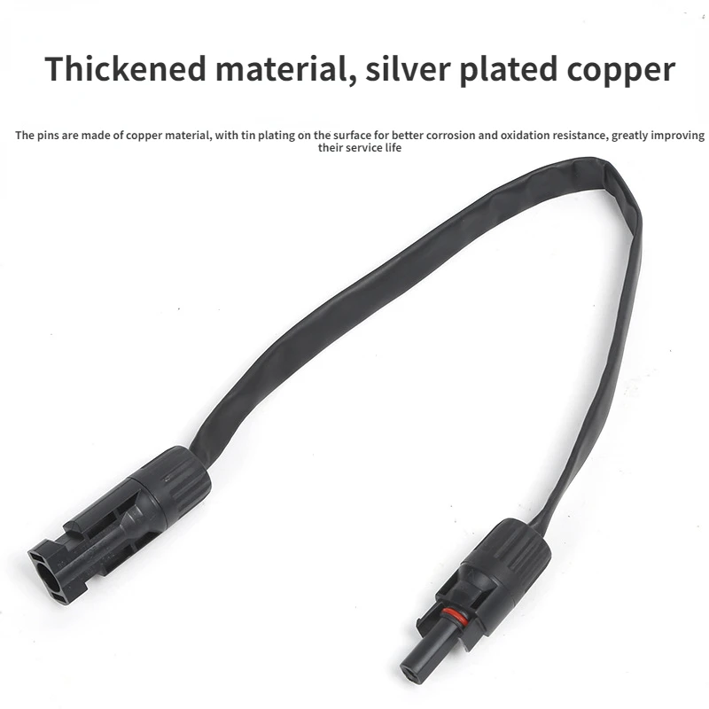 2PCS PV Solar Cable Feedthrough 4mm2 /6mm2 1M Cable Copper Flat Connection Cable Solar Balcony Door Window Connection Line-Parts