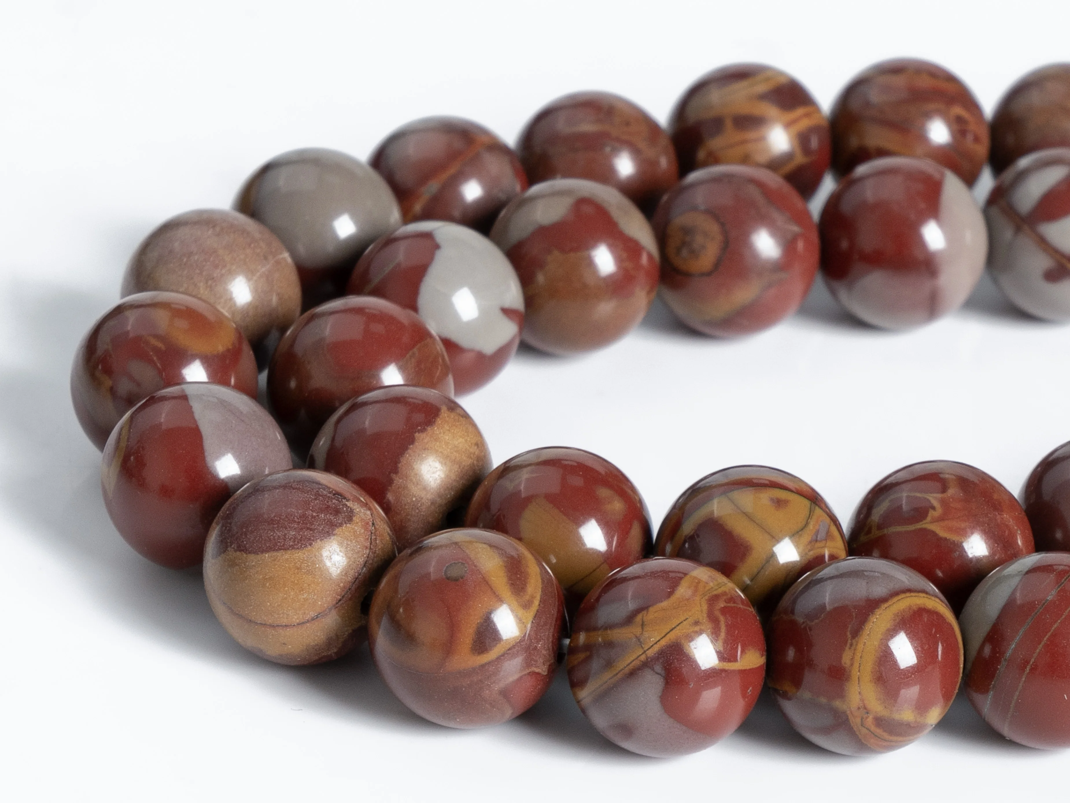 Red & Gray Noreena Jasper Beads Grade AAA Natural Gemstone Full Strand Round Loose Beads 15.5\