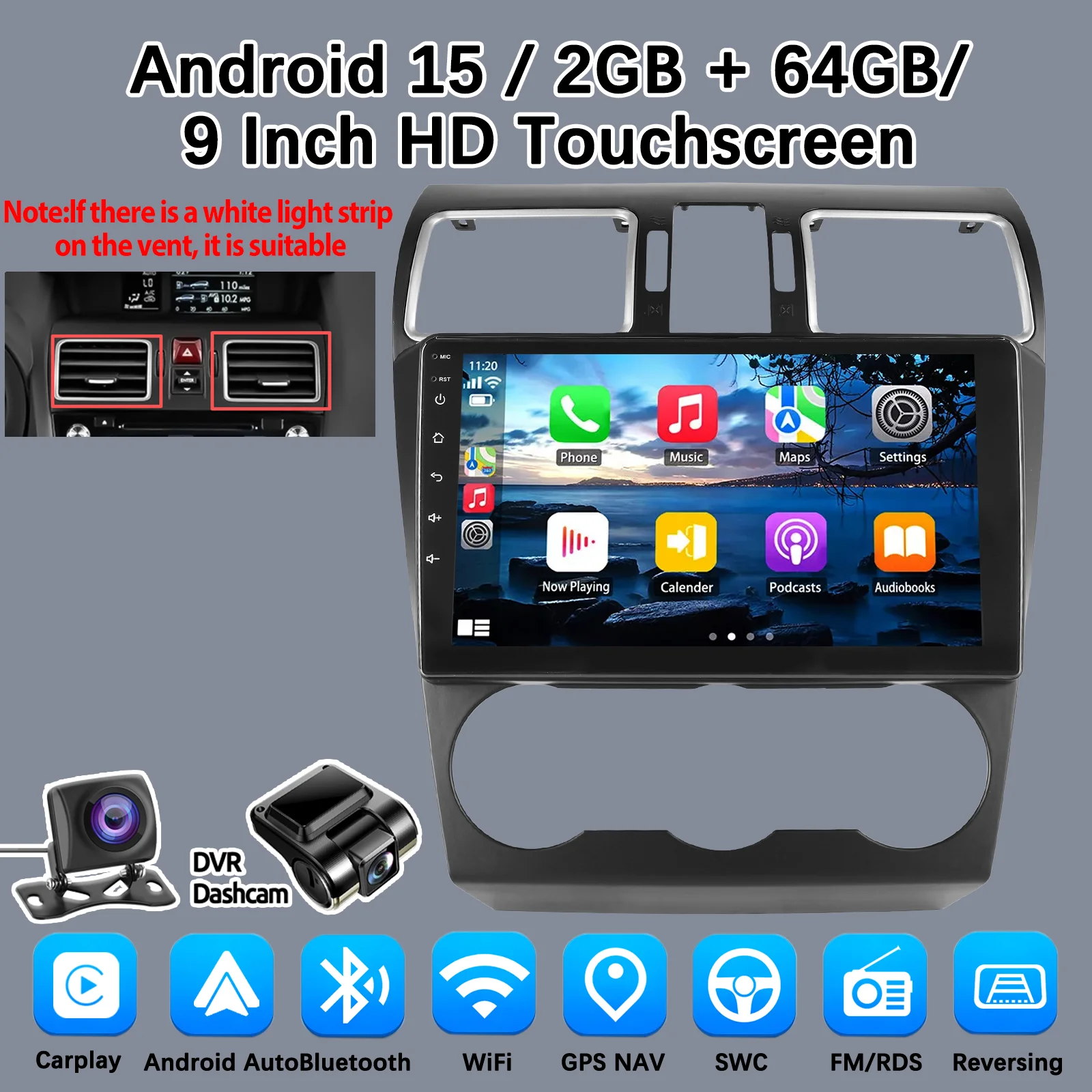 Carplay Android 15 Auto voor Subaru Forester 4 SJ XV WRX 2012-2015 2018 2 Din Auto Multimedia Stereo Speler GPS Navigatie Wifi