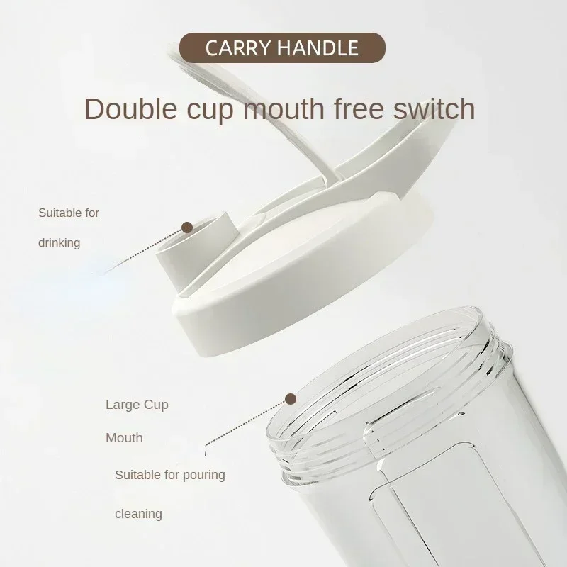 Immagine 3: Bottiglia elettrica portatile per shaker per proteine Frullatore ricaricabile USB Tazze miscelatrici multiuso da 450 ml per allenamento fitness
