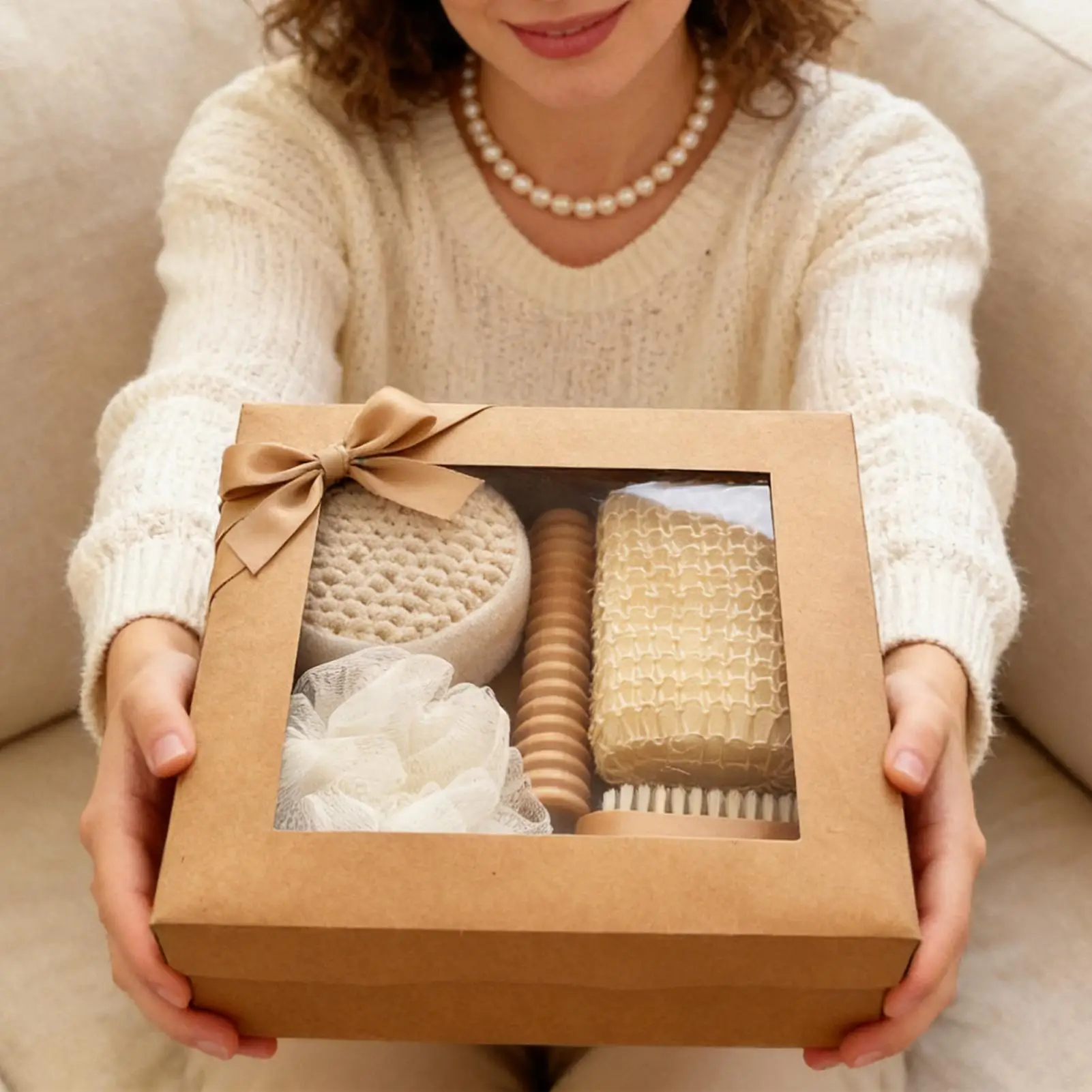 Esponja de Baño, Palo de Masaje, Cepillo para Uñas, Bola Exfoliante, Lima para Pies, Juegos de Baño y Ducha para Hombres, Mujeres, Madres, Padres, Familiares, Abuelos