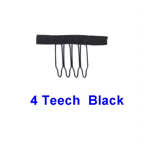 Nunify Wig Comb Clips 4 Teeth Hair Extension Clips Stainless Steel Wig Clips Combs Snap Clips With Rubber For Hair Extension - Image 7