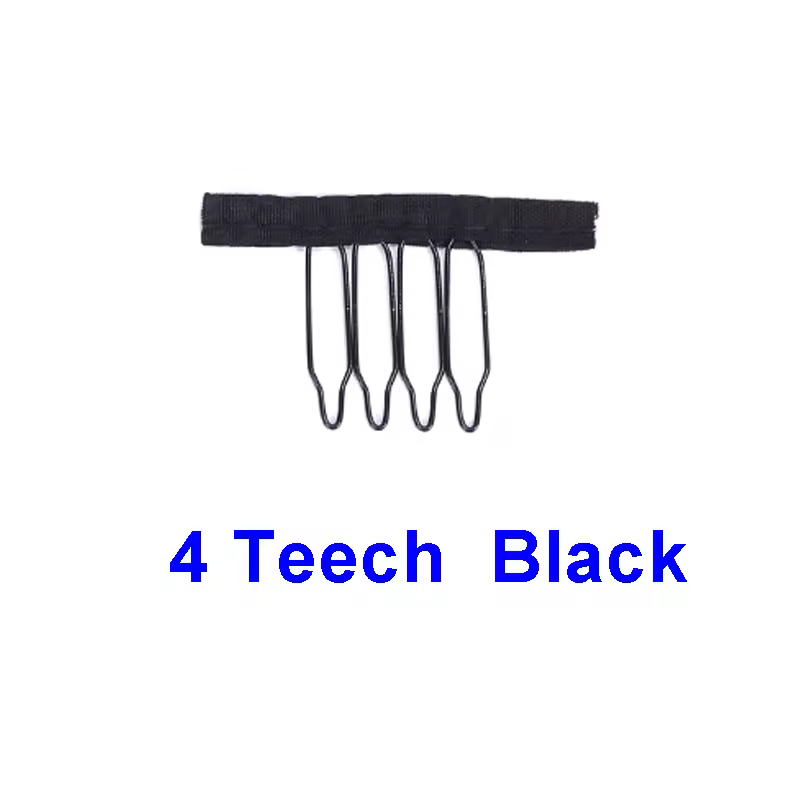 Nunify Wig Comb Clips 4 Teeth Hair Extension Clips Stainless Steel Wig Clips Combs Snap Clips With Rubber For Hair Extension - Image 7