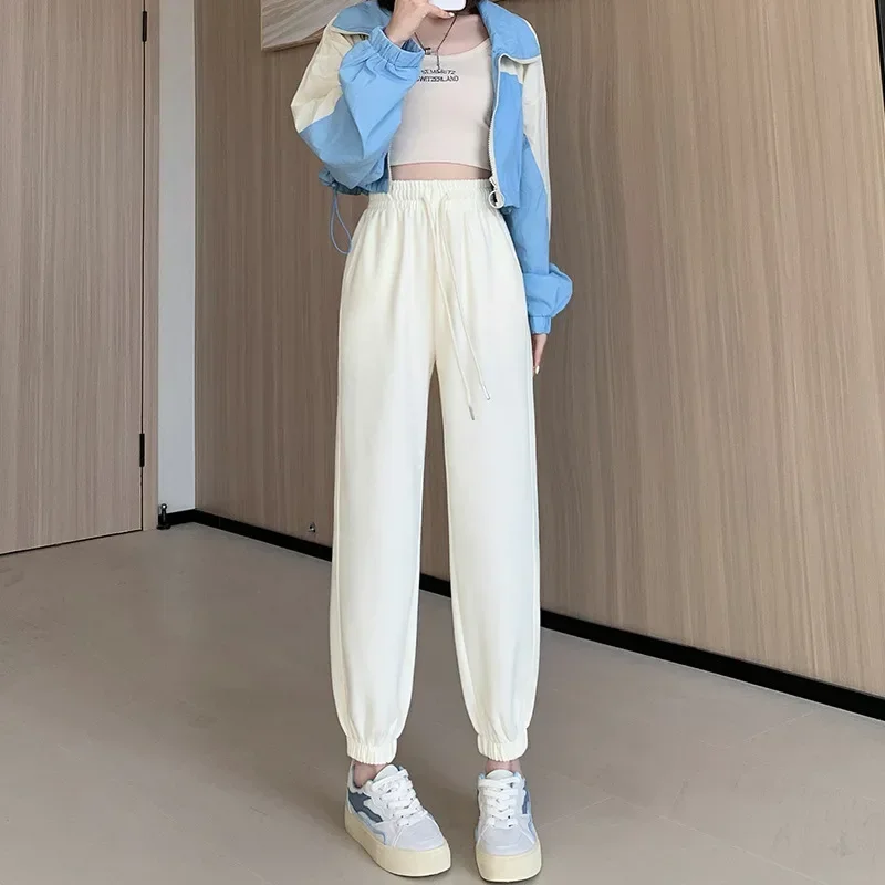 Koreaanse Mode Casual Vrouwen Broek Herfst Winter Hoge Taille Wijde Pijpen Broek Dikke Vrouwelijke Rechte Lange Broek Broek Y2k Kleding