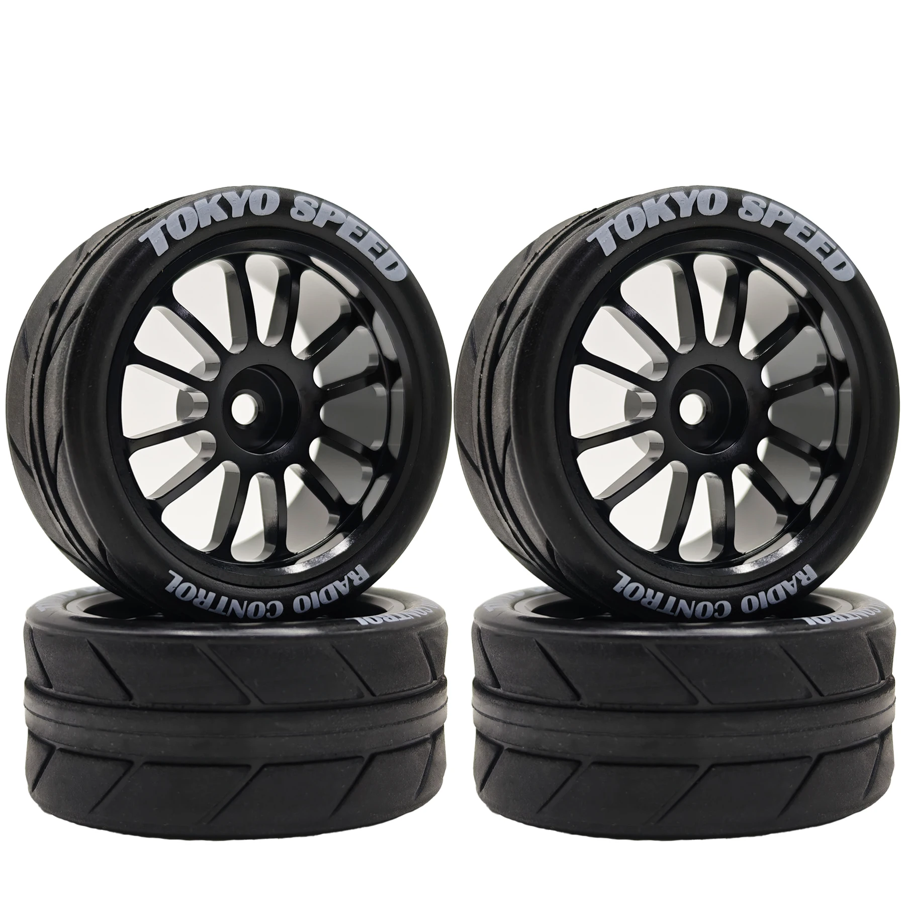1/10 RC On Road Tires and Wheels 12mm Hex Rally Racing Tyres for Tamiya TT01 TT02 XV01 TA06 A959 PTG2 1:10 Street Touring Car