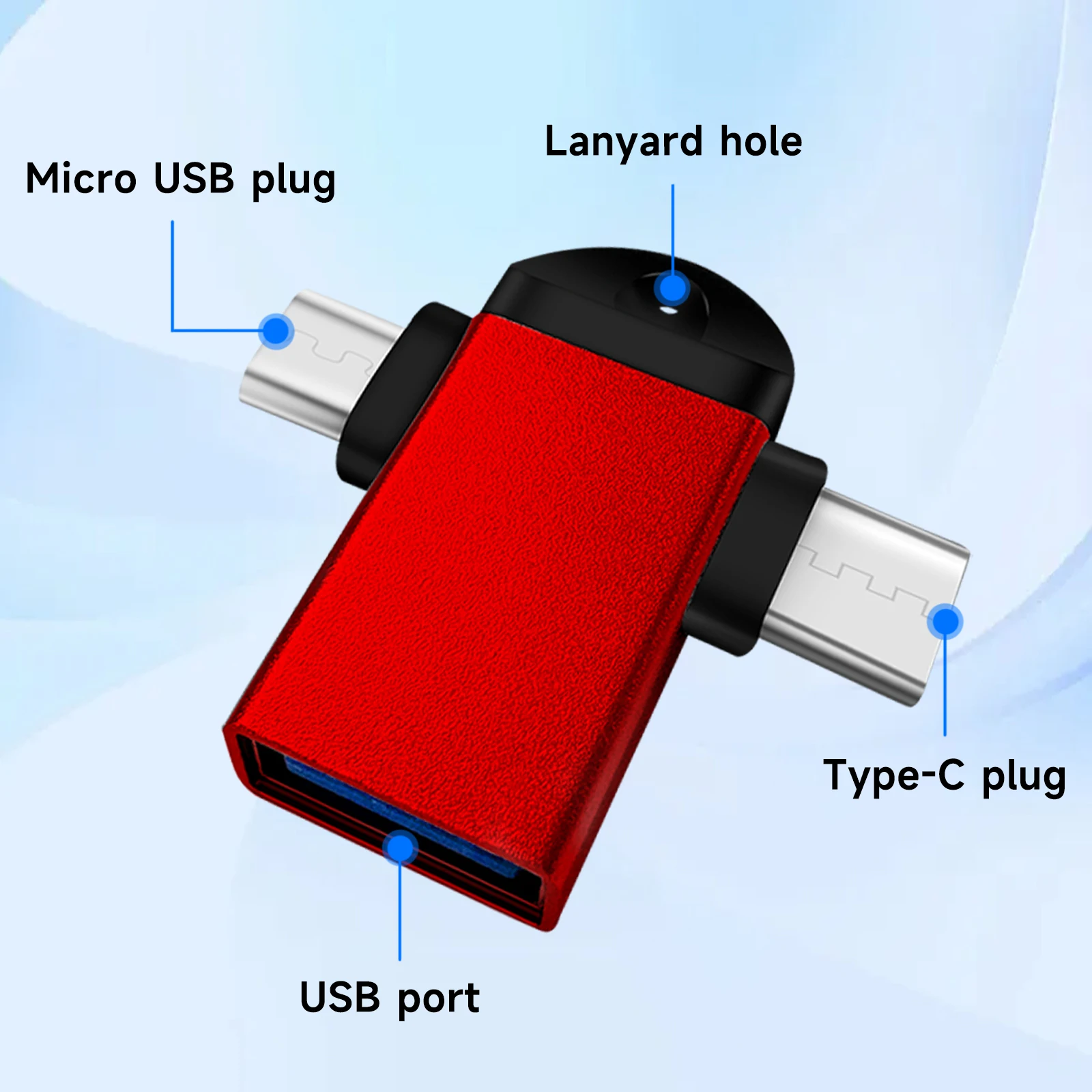 Aluminum Alloy 2 In 1 Android OTG Adapter Mobile Phone Adapter Usb Connector Multi Function Type C To USB Connector OTG Adapter
