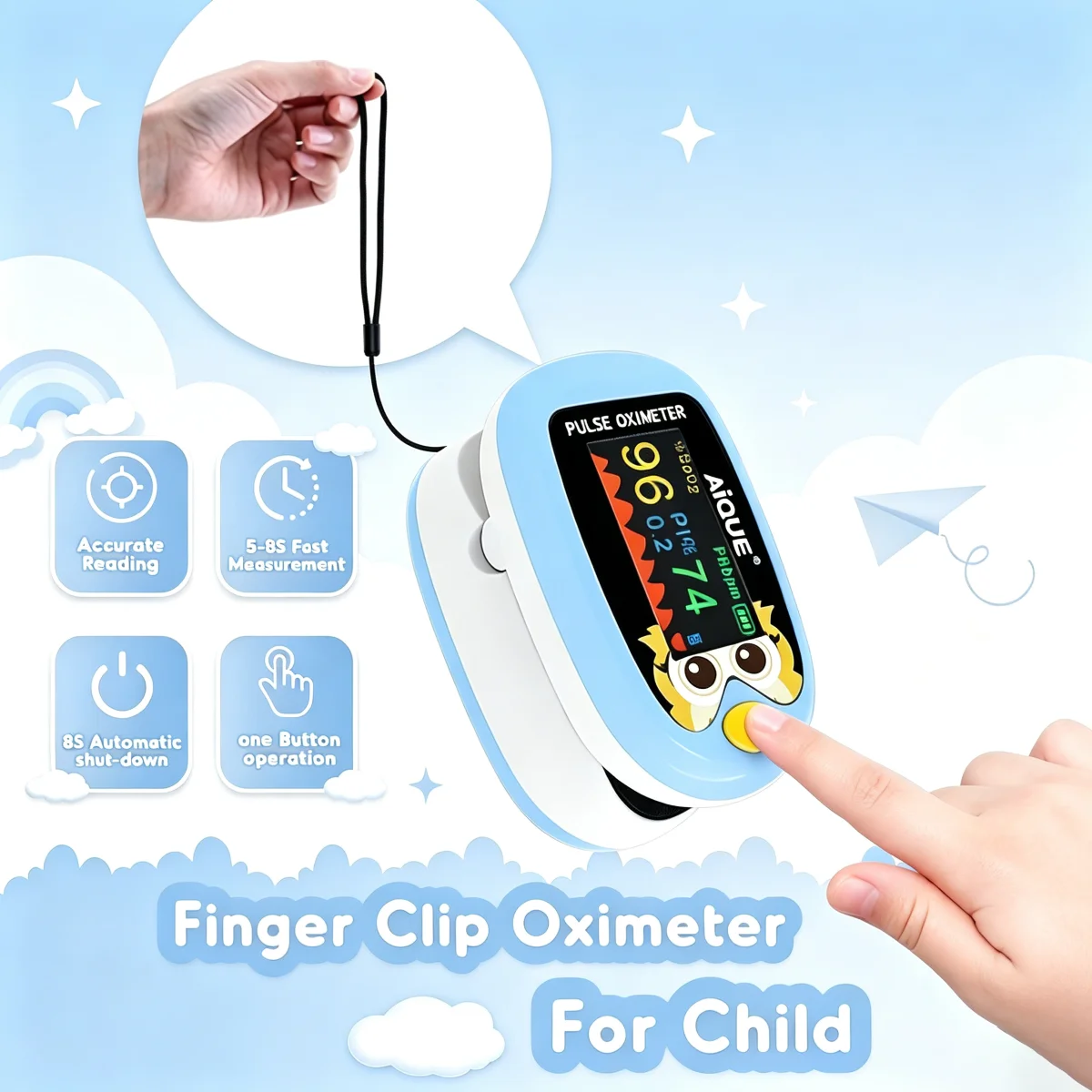 AiQUE 2/5pcs Rechargeable Fing - Pulse Oximeter Fingertip Rechargeable 评论和价格