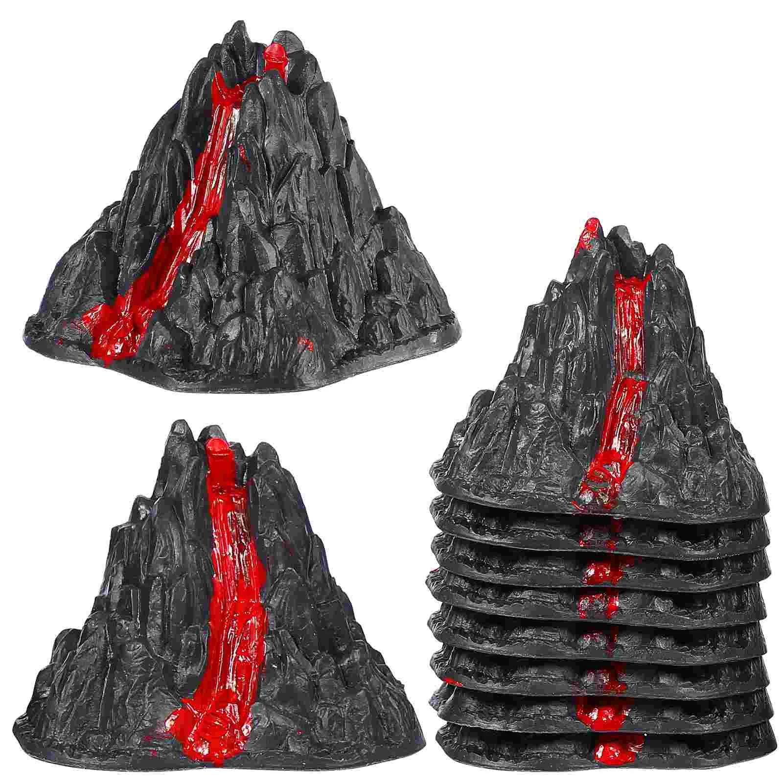 10 Pcs Volcano Model Toy Artificial Decorations Plastic Simulation Adornments Models Toys