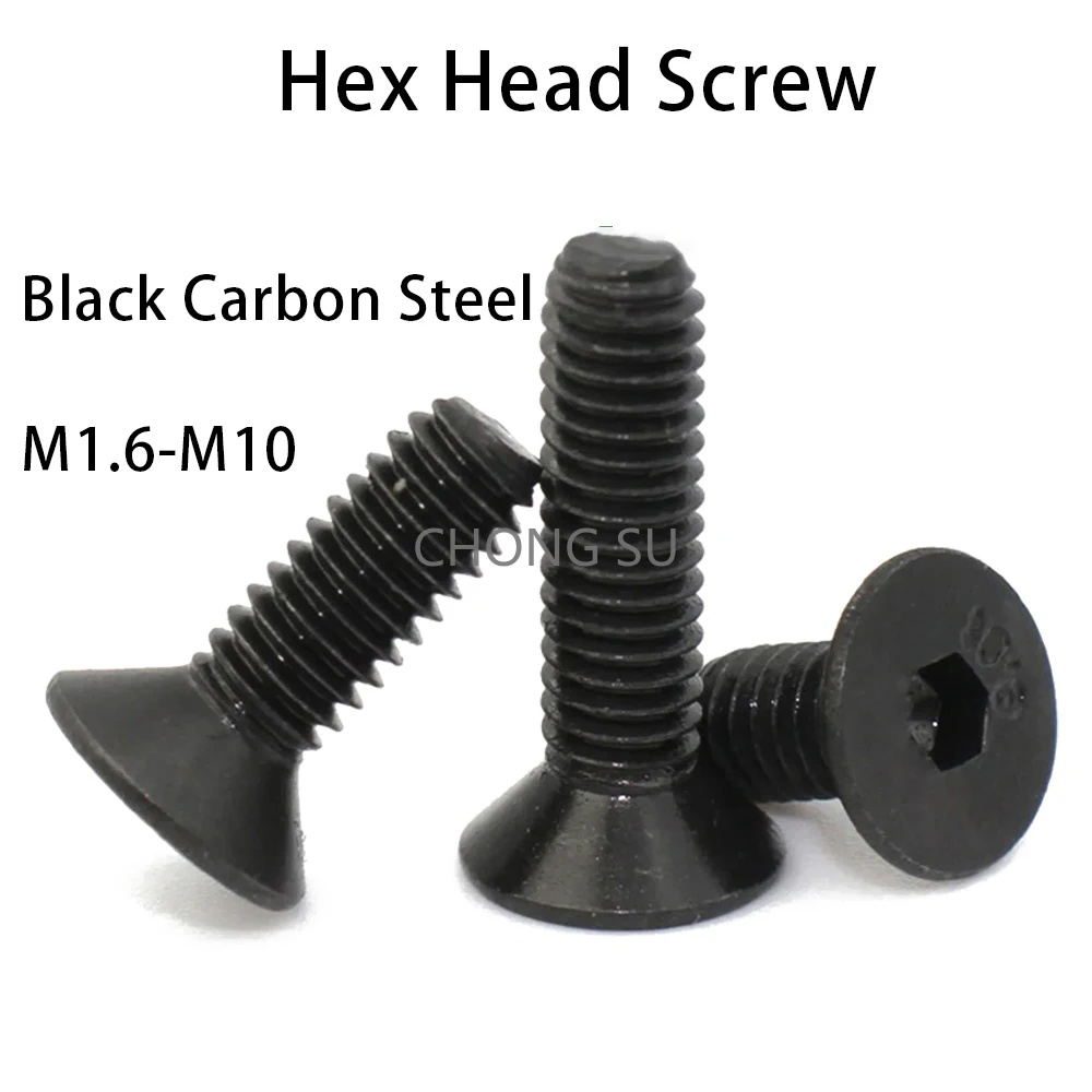 

Hexagon Socket Flat Countersunk M1.6 M2 M2.5 M3 M4 M5 M6 M8 M10 Head Screw Carbon Steel Hex Socket Bolts Machine Screw DIN7991