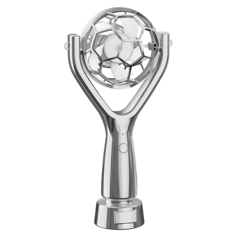 SEWS-Soccer Trophy Shaped Handheld Fan, Soccer Gifts For Sports Enthusiasts, Portable USB Rechargeable Mini Fan For Stadium