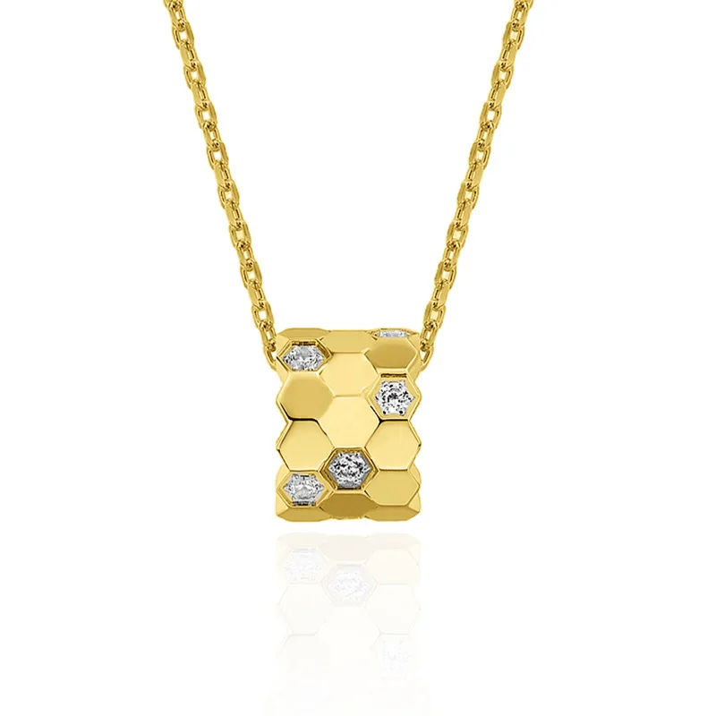 ZAKOL Classic Beehive Honeycomb AAA Zircon Pendant Necklace Elegant Birthday Christmas Jewelry Gifts for Women