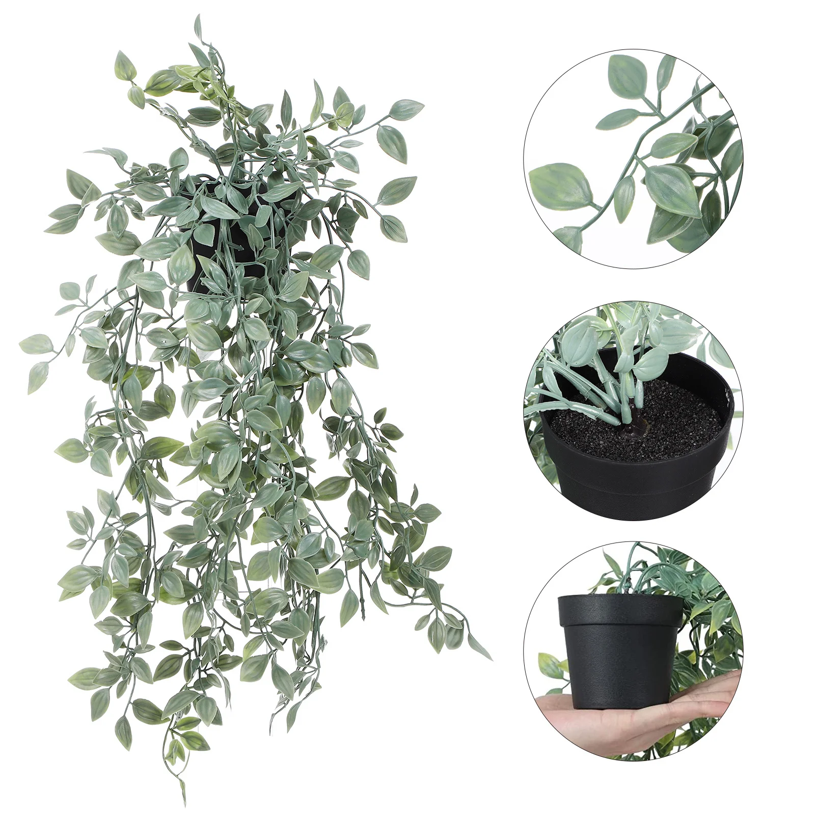 

2Pcs Artificial Hanging Plants Realistic Faux Mandala Eucalyptus Decor for Indoor Outdoor Wall Room Office Decoration