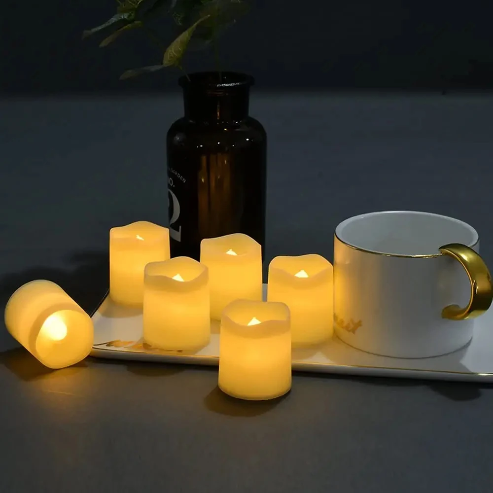 

24Pcs Creative LED Candle Lights Battery Flameless Creative Wishing Tea Lamp Warm White Wedding Party Christmas Decoration