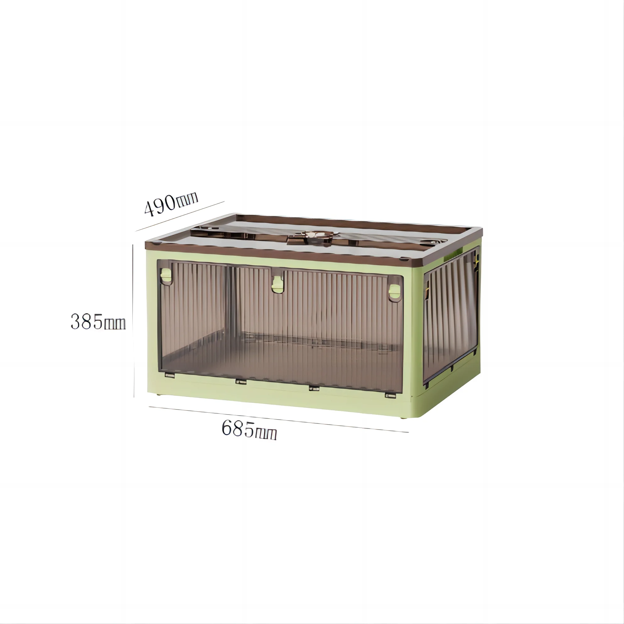 Colorful storage bins foldable plastic storage box 4 sides open door dustproof and waterproof