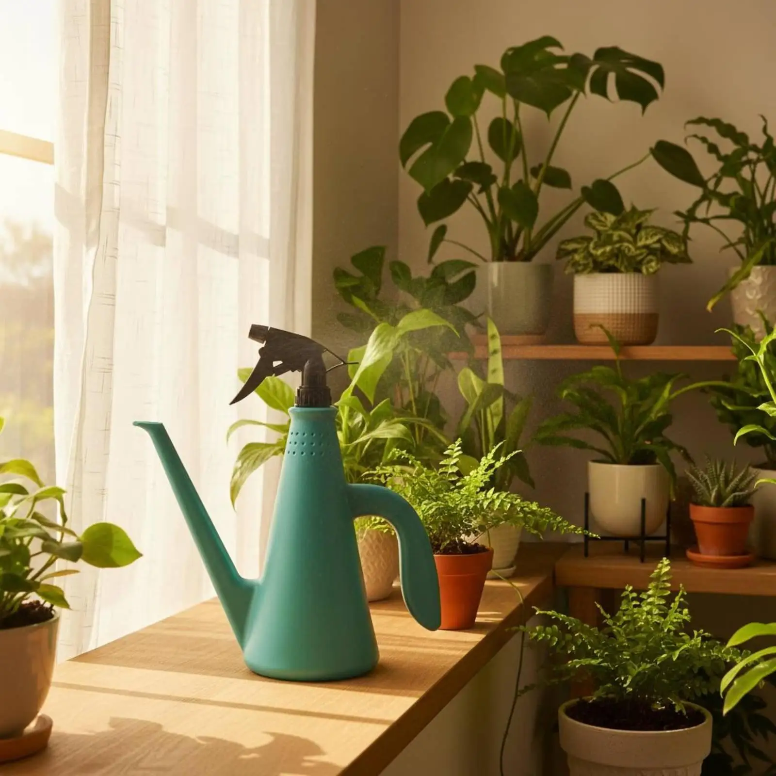 Watering Sprayer Multi-use Fine Mist and Stream Nozzle Pot Water Bottle for Garden Flowers Watering view 6