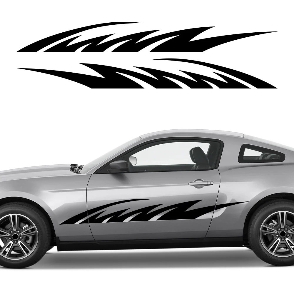 

Car Side Door Vinyl Decal Sports Racing Stripe Graphic Wraps Sticker for Ford Mustang GT Shelby Auto Exterior Decoration Decal