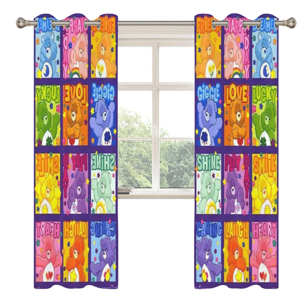 Care Bears Shading Curtains  for Living Room Decoration Window Curtain 2 PC 