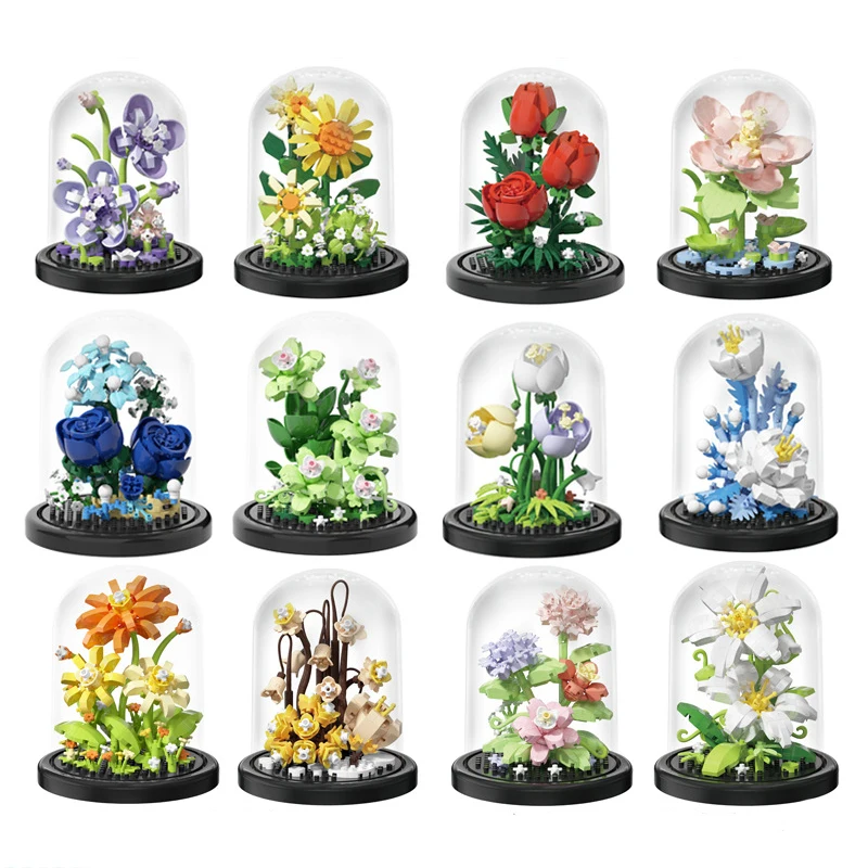 

Diy Micro Flower Building Blocks Mini Bricks Particles Eternal Life Flowers Home Decoration Assembling Puzzle Toy Children Gift