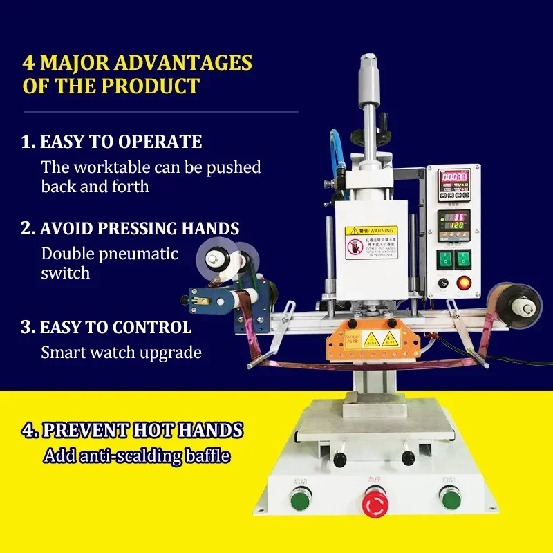 New Digital Pneumatic Hot Stamping Machine Embossed Hot Stamping Machine For Leather Logo