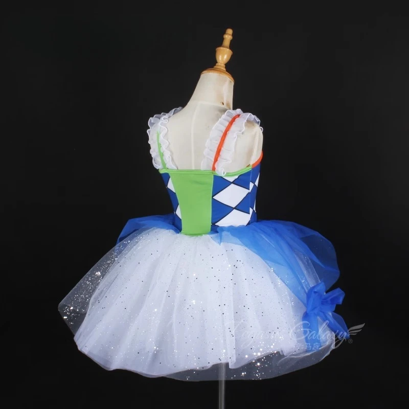 Robe Tutu de Ballet pour filles, vêtements de danse à paillettes pour spectacle sur scène, robes contrastées pour adultes, vêtements de danse de Ballet à carreaux pour enfants