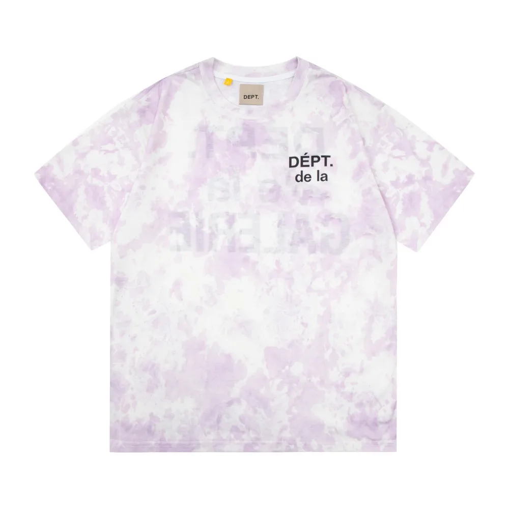 DEPT Fashion Design Tee Man Brand Tie dye letter Print Gallery Logo T Shirt Couple Loose Oversized Hip Hop Cotton casual Shirt