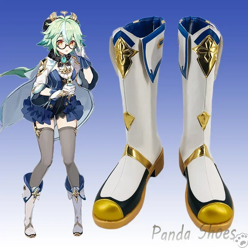 

Genshinimpact Sucrose Обувь для косплея Аниме Игра Cos Длинные сапоги Игра Sucrose Косплей Костюм Опора Обувь для Хэллоуина