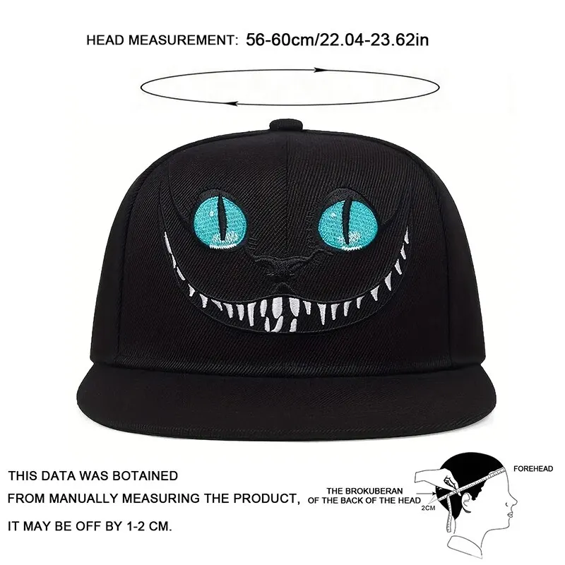 Unisex Cartoon Cat Embroidery Hip-hop Hats Spring Autumn Outdoor Adjustable Casual Baseball Caps Sunscreen Hat