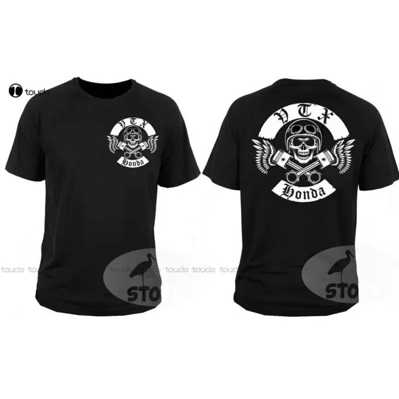 

Double Side T Shirt Hon Vtx Cruiser Chopper Motorcycle Rockers Moto Motorcycle Fashion Brand Clothing O-Neck T Shirt