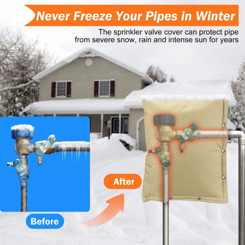 AC88-Waterproof Sprinkler Valve Cover Backflow Preventer Insulation Pump Cover For Winter 17