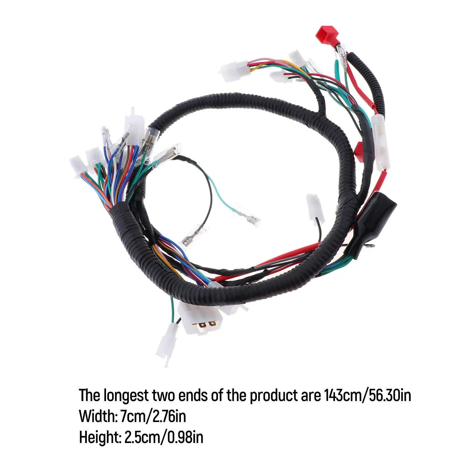 Harness Wire Assembly Durable Copper Plastic Electric Motorcycle Wiring Loom with Socket Plug Cord for 125cc Pit Bike
